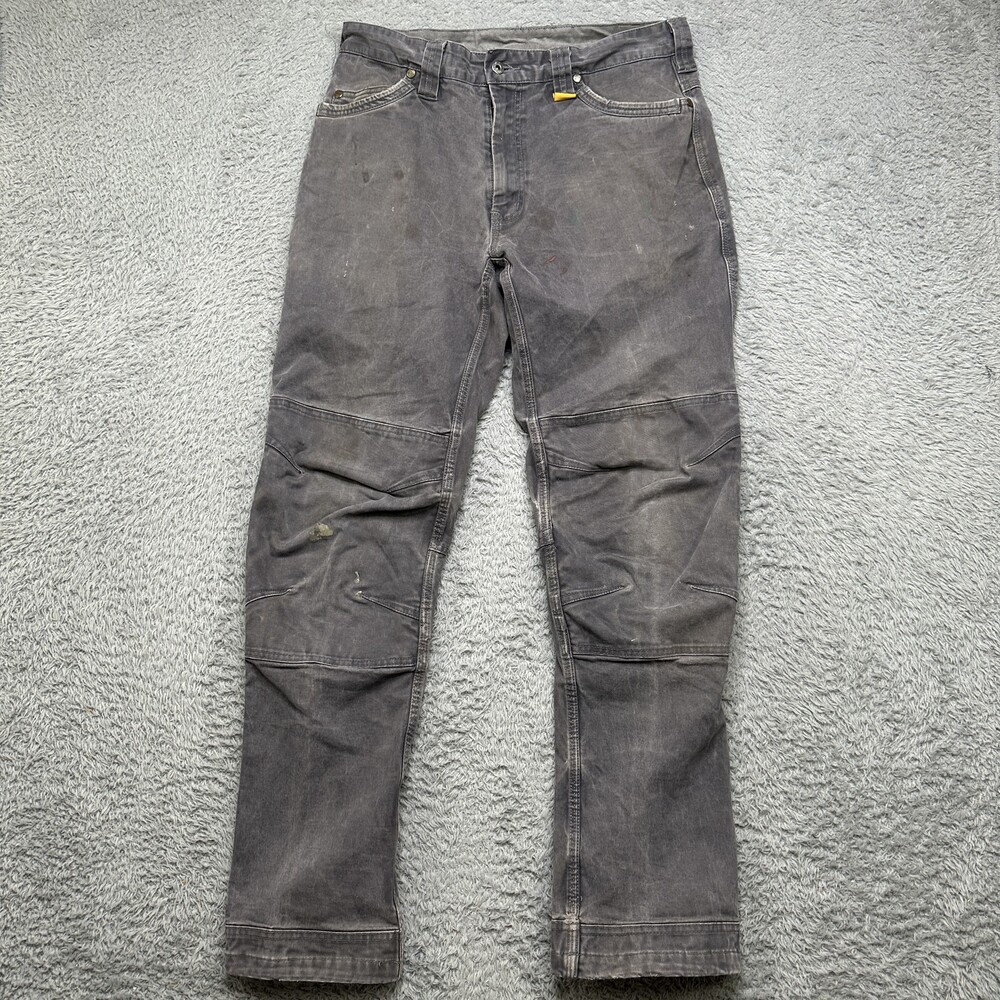 Dewalt Madison Pant Mens 34x33 Gray STAINED & DISTRESSED Reinforced Utility